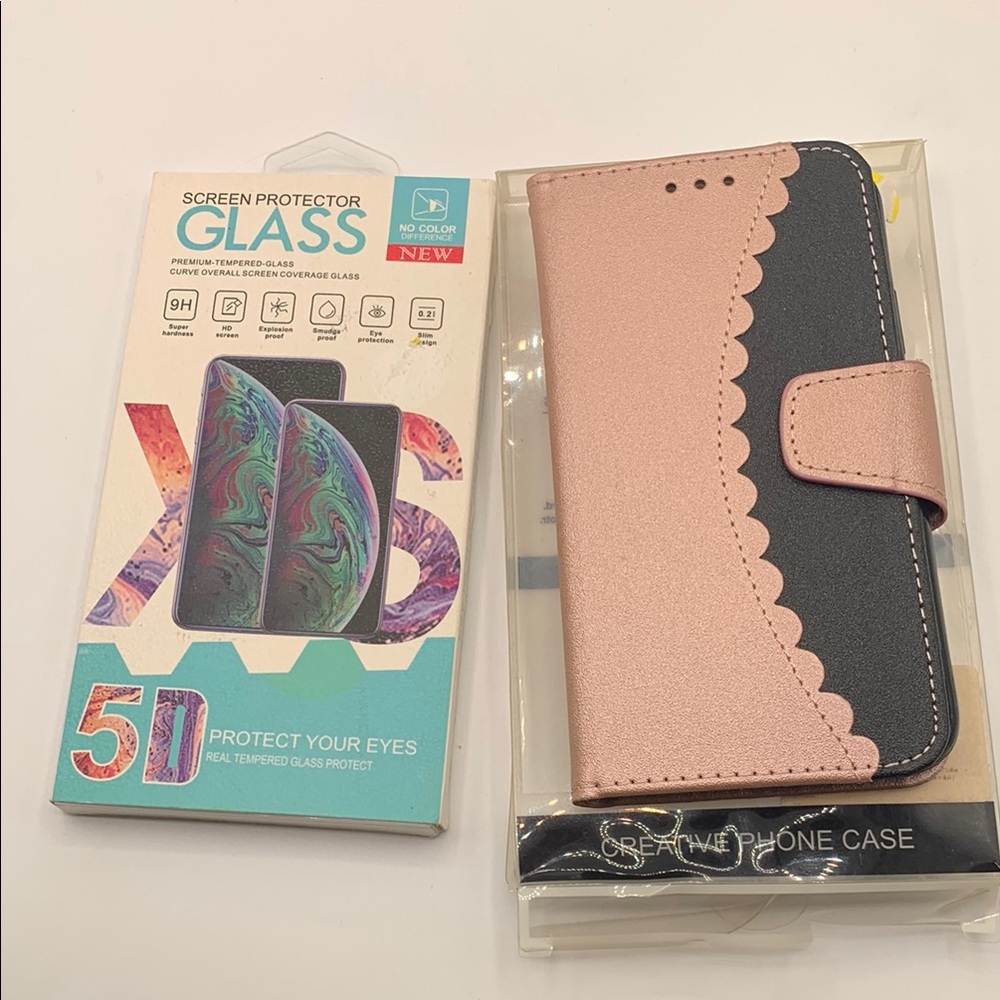 Lot of two iphone XS crative phone case and screen protector new